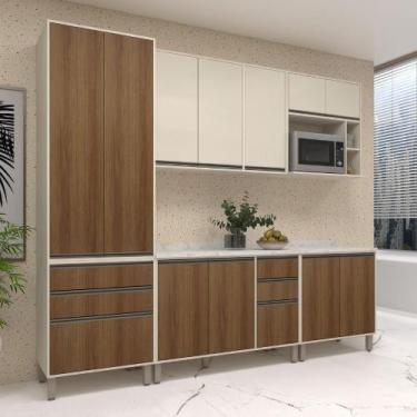 Imagem de Armário Cozinha Completa 5 Peças Linea 270cm Nicho Micoondas - Casa La