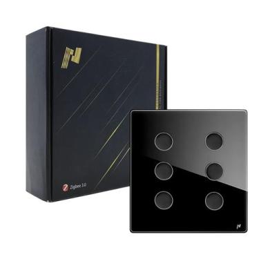 Imagem de Interruptor Em Vidro 4x4 6 Botões Touch Inteligente Zigbee - Novadigit