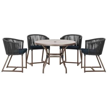 Imagem de Mesa com 4 Cadeiras de Jantar Roma 100cm e Noronha em Aluminío