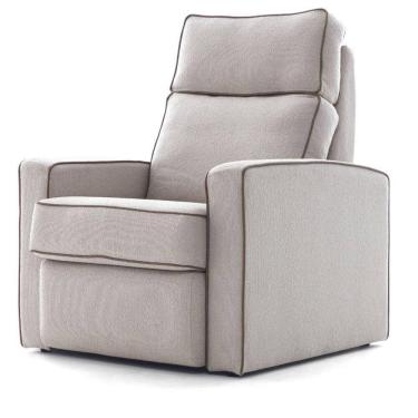 Imagem de Poltrona Reclinável Herval Mh-3808 Estrutura Madeira Maciça Estofada Cinza C Detalhes Marrom A