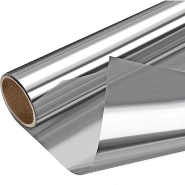 Imagem de Pellicola Per Vetri Riflettente Argento, Película Para Janela Filme De Espelho Unidirecional Diurno Privacidade Estática Não-adesiva Decorativa Controle De Calo, Silver, 120x600cm(47x236in)