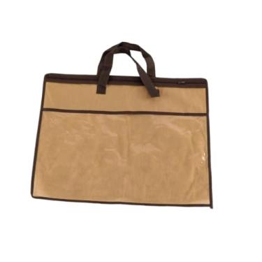 Imagem de IEUDNS Saco de armazenamento de cobertores, organizador de roupas, recipiente com zíper, saco de armazenamento de edredom, organizador de armário para, Marrom