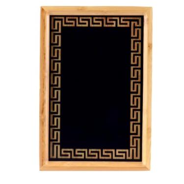 Imagem de Bandeja Retangular de Bambu Para Decoração 28x19cm