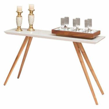 Imagem de Aparador Laqueado Com Vidro 1,20 M Cor Off White