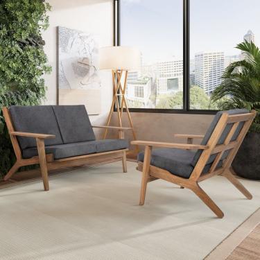 Imagem de Sofá Para Jardim Com 2 Lugares Lótus Stain Castanho-preto