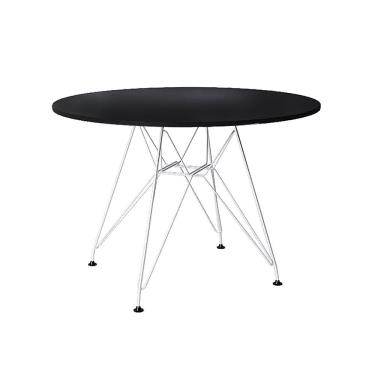 Imagem de Mesa De Jantar Eames Redonda Preta 110Cm Com Ferro Branco - Up Home