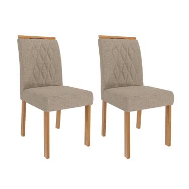 Imagem de Jogo Com 02 Cadeiras Juliana Wood Ii Madeira-linho Bege