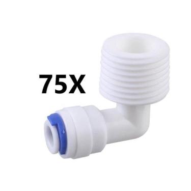 Imagem de Kit 75 Cotovelo Conexão Joelho L Engate Rápido Rosca 1/2 Para Mangueir