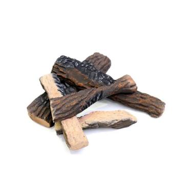 Imagem de Lenha Cerâmica para Lareira a Gás e Etanol - Conjunto de 5 Peças