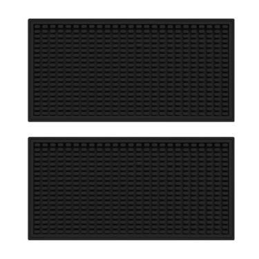 Imagem de YWJLQH Tapete de silicone para balcão, 2 peças, acessórios para escorredor de louças, para casa, restaurante, área externa, 5,91 polegadas x 11,81 polegadas, Preto