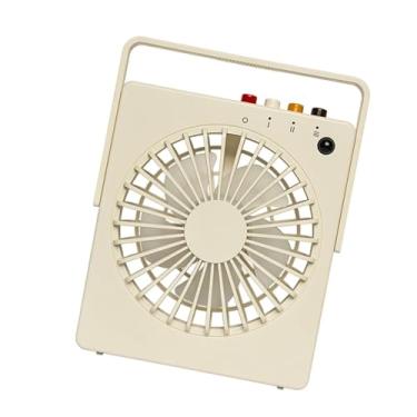 Imagem de Kuntesetty Ventilador de movimento portátil, ventilador de baixo ruído, pequeno, ajustável, para viagem, mesa para camping, pesca ao ar livre, trekking, Branco