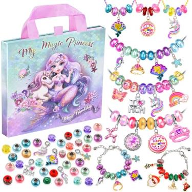 Imagem de BDBKYWY Kit Para Fazer Pulseiras Com Pingentes Meninas: Suprimentos Joias De Sereia, Kits Pulseiras, Artesanato, Brinquedos Meninas 5, 6, 7, 8, 9, 10, 11 E 12 Anos, Presentes Criativos Aniversário C