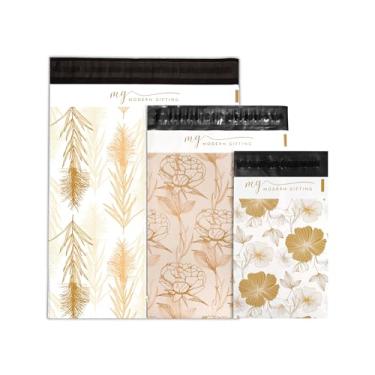 Imagem de Modern Gifting Pacote Com 75 Envelopes De Correspondência Sustentáveis Vários Tamanhos (25 Cada: 6X9, 9X12, 12X15) - Sacola Envio Verão Rústica Vintage Estilo Boho, Ecológicos Boutique Sortidos (Flo