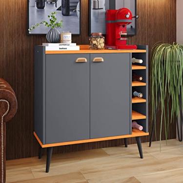 Imagem de Aparador Buffet Madero com 2 Portas pes palito Sala, Sala de Estar, Cozinha - Loja Inova BR (Cinza/Cinam.)