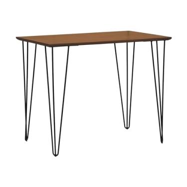 Imagem de Aparador/Escrivaninha Spectro Pés de Ferro e Tampo Laminado 900x600x750 - Preto/Amêndoa