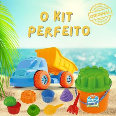 Imagem de Kit Balde de Praia Areia E Caminhão Caçamba - Gava Toys