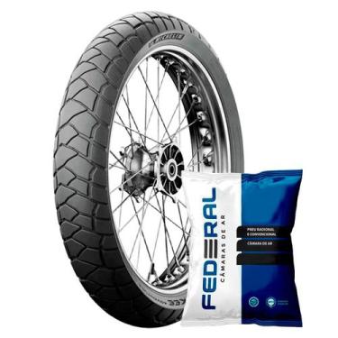 Imagem de Pneu Michelin 100/90-19 57V Anakee Adventure + Câmara De Ar