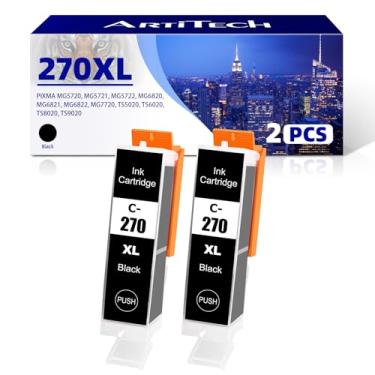 Imagem de ARTITECH Cartucho de tinta de substituição compatível 270XXL para Canon PGI 270 PGI-270XL cartuchos de tinta preta para impressoras Canon PIXMA TS8020 TS9020 MG7720 (preto, pacote com 2 PGI-271XL BK)
