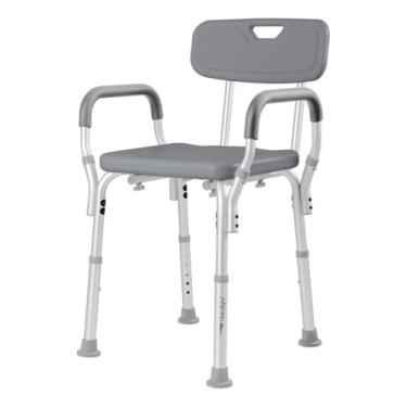 Imagem de Banco Cadeira para Banho com Encosto e Apoio de Braços até 130kg Hidrolight