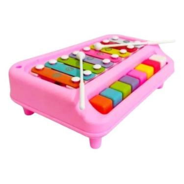 Imagem de Brinquedo Infantil Xilofone 8 Notas Com 2 Baquetas Polibrinq
