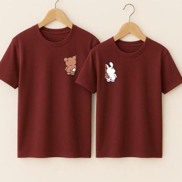 Imagem de Camiseta Algodão Amizade Estampa Ursinhos Friends Amigos Engraçado Des