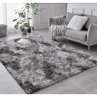 Imagem de Tapete Sala Felpudo Peludo Mesclado Cinza 100 X 120 Cm