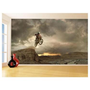 Imagem de Papel De Parede 3D Moto Cross Trilha Terra Mx 3,5M Bkm05 - Você Decora