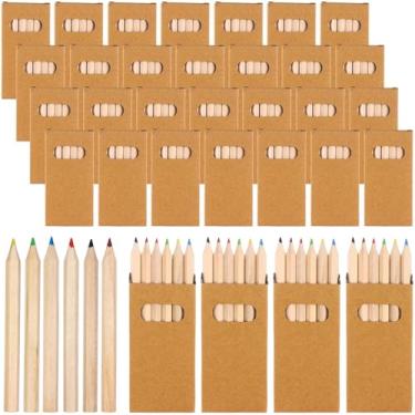 Imagem de TBoxBo Conjunto de mini lápis de cor a granel com 100 unidades/600 unidades para crianças, lápis de cor curtos e gordos de 8,89 cm para livros de colorir para adultos, sala de aula, desenho escolar