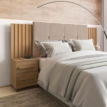 Imagem de Cabeceira para Cama Box Vicenza Casal Queen King MDF Cinza Casa H