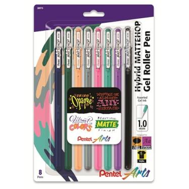 Imagem de Pentel Caneta de gel Arts Mattehop, (1,0 mm), linha negrita, 8 cores sortidas (K110VBP8M2)