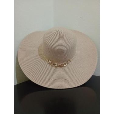 Imagem de Chapéu Corrente com Florzinha Aba Grande - TDG Store, Rosa bebê