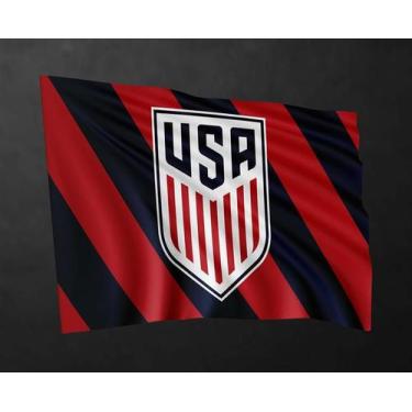 Imagem de Bandeira Seleção Estados Unidos Copa do Mundo 80cmx140cm Tecido Oxford