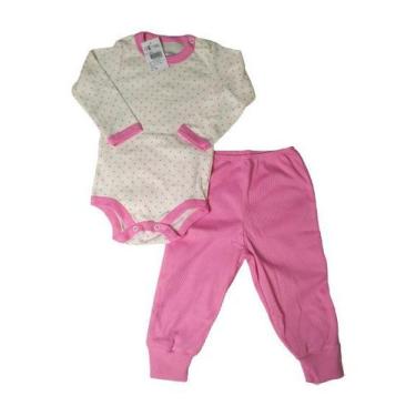 Imagem de Conjunto Body Botão Estampado Com Calça Lisa - babyduck,  P