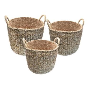 Imagem de Cesto Decorativo Organizador Palha Seagrass Extra Grande - Casa Hera M