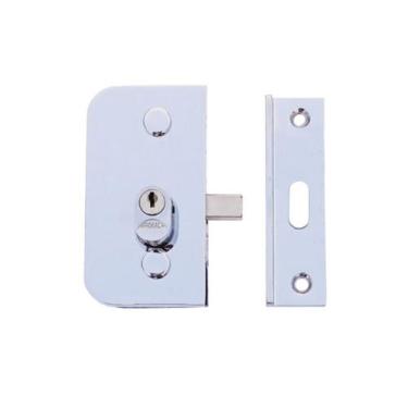 Imagem de Placa Fechadura Central Blindex Arouca Porta D Bater Cromada, Cromado