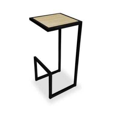 Imagem de Banqueta Banco Alto Rochester Cozinha Área Gourmet Preto e Jade - Genu