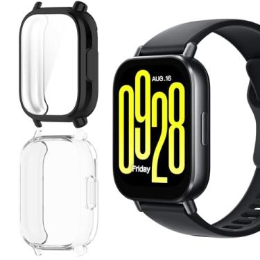 Imagem de HAOZHI 2Peças Película Protetora Compatível com Xiaomi Redmi Watch 5 Active,Capinha Capa Bumper Case para Redmi Watch 5 Active Protetor de Tela (Preto+Transparente)