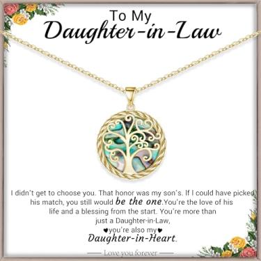 Imagem de Presentes de Natal para mulheres, árvore da vida, colar para mulheres, presentes de aniversário para ela, colar com pingente com árvore de concha, presente de dia das mães para mãe, avó, esposa, filha