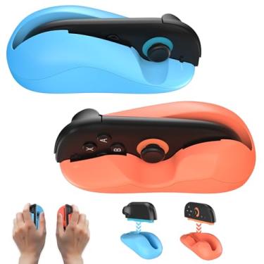 Imagem de Rechale Gaming Mouse Stand Controller for Nintendo Switch 2 JoyCons, Better Enhance Control Portable Mice for Drive Shooter Game Accessories, 2 Packs Mouse Grip Adapter (Orange)