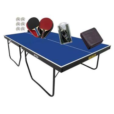 Imagem de MESA PING PONG MDF 25MM KLOPF 1090 + 2 Kits 5093 + Rede 5034 + Capa Sl