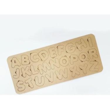 Imagem de Brinquedo educativo alfabeto em mdf crú - NoBrand