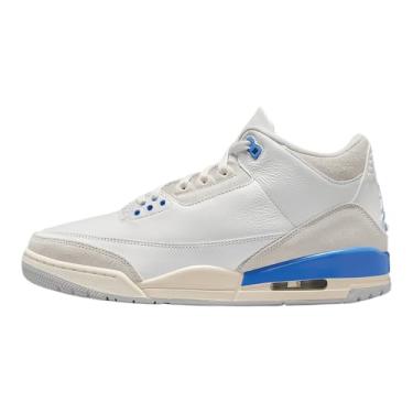 Imagem de Tênis masculino Air Jordan 3 Retro Lucky Shorts (CT8532-101, branco Summit/azul legenda/pó fóton/azul hidrogênio), Branco Summit/azul legenda/pó fóton/azul hidrogênio, 46