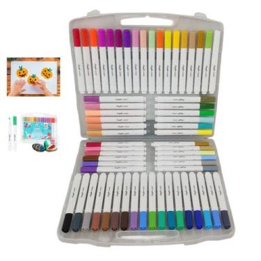 Imagem de Canetinha Caneta Marcador 60 Cores Tinta Acrilica A Prova dAgua Perman