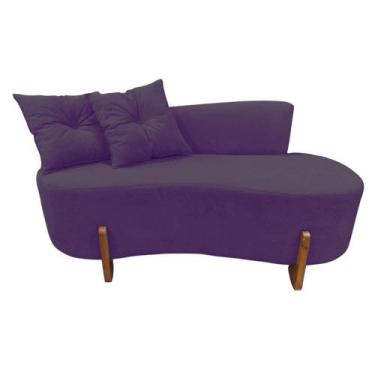 Imagem de Namoradeira Sofá Feijão Luna Orgânica Veludo Roxo - Mansão Decor