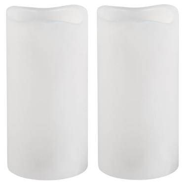 Imagem de Mikasa Vela de LED sem chama de cera real operada por bateria, conjunto de 2 8 x 15 cm, branca, ondulada