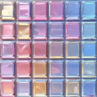 Imagem de HOMETITUTE 10 peças de azulejos iridescentes de 30,5 x 30,5 cm iridescente rosa azul com aparência de pedra para piso de vinil removível para cozinha, banheiro, sala de estar, entrada, decoração de