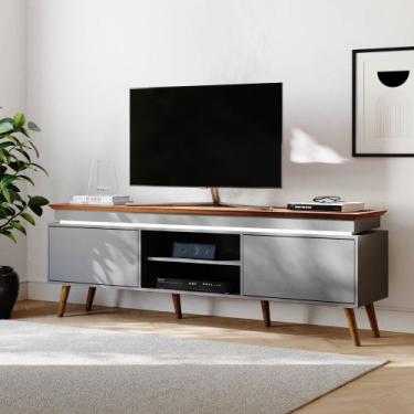 Imagem de Rack para Sala TVs de 75 Pol. Kaia 2 Portas com LED Grafite - Babus, G