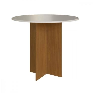 Imagem de Mesa De Jantar Redonda 90x90 Aline Freijo Off White Indekes