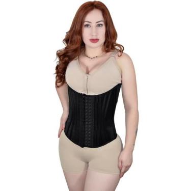 Imagem de Cinta Modeladora Alta Compressão Tecido Cetinete Duplo 20 Barbatanas -