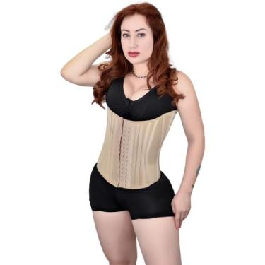 Imagem de Cinta Modeladora Alta Compressão Tecido Cetinete Duplo 20 Barbatanas -